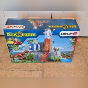 Schleich Volcano Dinosaur Play Set 42564 Toy Science Base Camp Imagination Stem